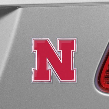 Wholesale-Nebraska Embossed Color Emblem University of Nebraska Embossed Color Emblem 3.25” x 3.25” - "Block N" Logo SKU: 60545