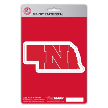Wholesale-Nebraska State Shape Decal University of Nebraska State Shape Decal 5” x 6.25” - "N" Logo / Shape of Nebraska SKU: 61343