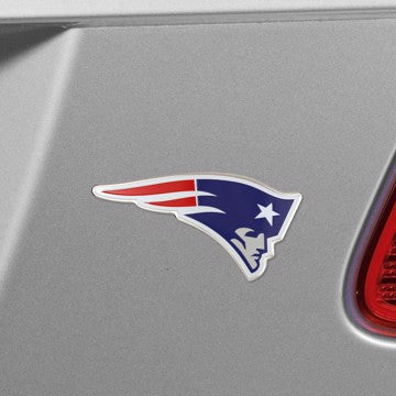 Wholesale-New England Patriots Embossed Color Emblem NFL Exterior Auto Accessory - Aluminum Color SKU: 60462
