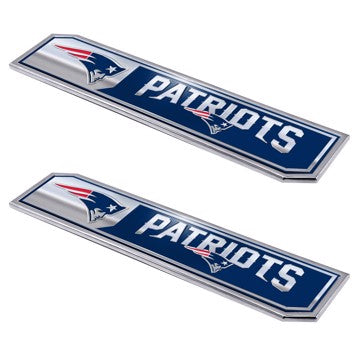 Wholesale-New England Patriots Embossed Truck Emblem 2-pk NFL Exterior Auto Accessory - Aluminum - 2 Piece Set SKU: 60813