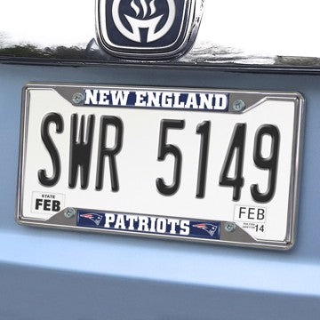 Wholesale-New England Patriots License Plate Frame NFL Exterior Auto Accessory - 6.25" x 12.25" SKU: 17211