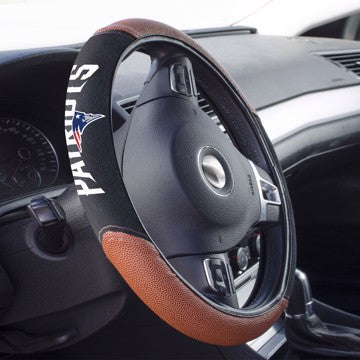 Wholesale-New England Patriots Sports Grip Steering Wheel Cover NFL Universal Fit - 14.5" to 15.5" SKU: 62100
