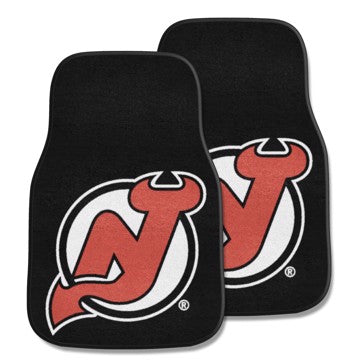 Wholesale-New Jersey Devils 2-pc Carpet Car Mat Set NHL Auto Floor Mat - 2 piece Set - 17" x 27" SKU: 10417