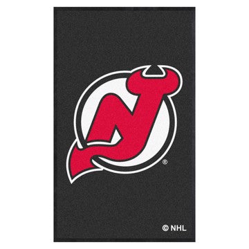 Wholesale-New Jersey Devils 3X5 High-Traffic Mat with Rubber Backing NHL Commercial Mat - Portrait Orientation - Indoor - 33.5" x 57" SKU: 12864