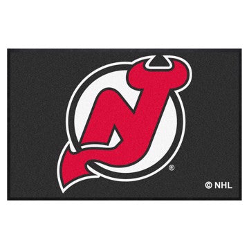 Wholesale-New Jersey Devils 4X6 High-Traffic Mat with Rubber Backing NHL Commercial Mat - Landscape Orientation - Indoor - 43" x 67" SKU: 12865