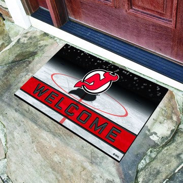 Wholesale-New Jersey Devils Crumb Rubber Door Mat NHL Outdoor Door Mat - 18" x 30" SKU: 21278