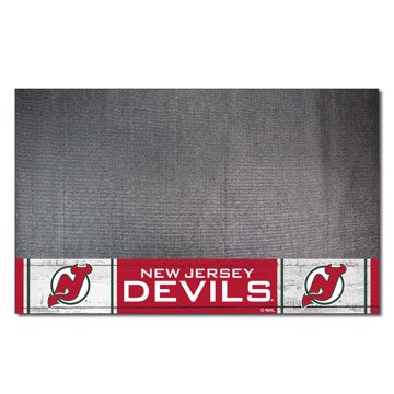 Wholesale-New Jersey Devils Grill Mat - Retro Collection NHL Vinyl Mat - 26" x 42" SKU: 35548