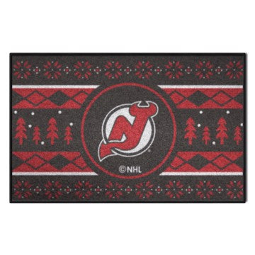 Wholesale-New Jersey Devils Holiday Sweater Starter Mat NHL Accent Rug - 19" x 30" SKU: 26861