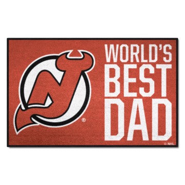 Wholesale-New Jersey Devils Starter Mat - World's Best Dad NHL Accent Rug - 19" x 30" SKU: 31161