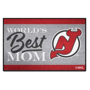 Wholesale-New Jersey Devils Starter Mat - World's Best Mom NHL Accent Rug - 19" x 30" SKU: 34154