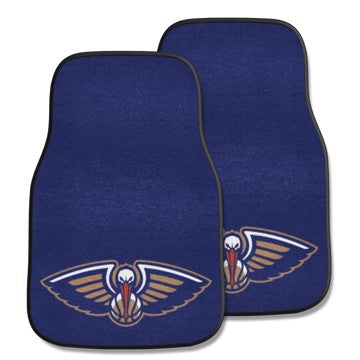 Wholesale-New Orleans Pelicans 2-pc Carpet Car Mat Set NBA Auto Floor Mat - 2 piece Set - 17" x 27" SKU: 9349