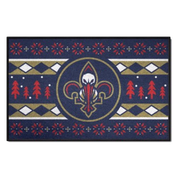 Wholesale-New Orleans Pelicans Holiday Sweater Starter Mat NBA Accent Rug - 19" x 30" SKU: 26833