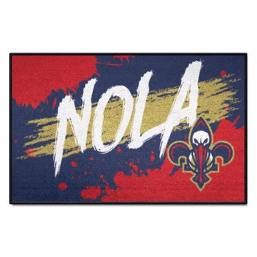 Wholesale-New Orleans Pelicans Starter Mat - Slogan NBA Accent Rug - 19" x 30" SKU: 36002