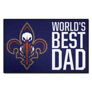 Wholesale-New Orleans Pelicans Starter Mat - World's Best Dad NBA Accent Rug - 19" x 30" SKU: 31195