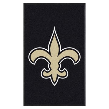 Wholesale-New Orleans Saints 3X5 High-Traffic Mat with Durable Rubber Backing NFL Commercial Mat - Portrait Orientation - Indoor - 33.5" x 57" SKU: 8422