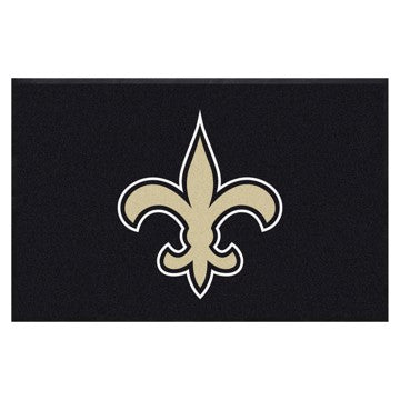 Wholesale-New Orleans Saints 4X6 High-Traffic Mat with Durable Rubber Backing NFL Commercial Mat - Landscape Orientation - Indoor - 43" x 67" SKU: 9606