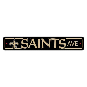 Wholesale-New Orleans Saints Team Color Street Sign Décor 4in. X 24in. Lightweight NFL Lightweight Décor - 4" X 24" SKU: 32222