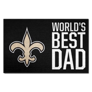 Wholesale-New Orleans Saints World's Best Dad Starter Mat NFL Accent Rug - 19" x 30" SKU: 18176