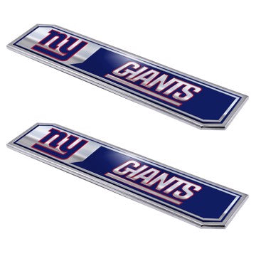 Wholesale-New York Giants Embossed Truck Emblem 2-pk NFL Exterior Auto Accessory - Aluminum - 2 Piece Set SKU: 60815