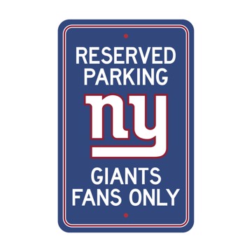 Wholesale-New York Giants Team Color Reserved Parking Sign Décor 18in. X 11.5in. Lightweight NFL Lightweight Décor - 18" X 11.5" SKU: 32172