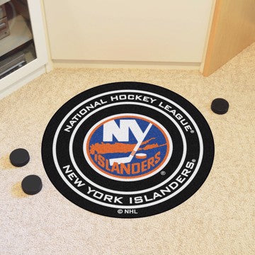 Wholesale-New York Islanders Puck Mat NHL Accent Rug - Round - 27" diameter SKU: 10462