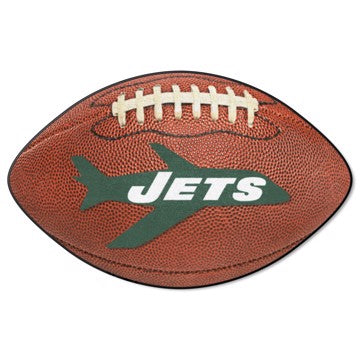 Wholesale-New York Jets Football Mat - Retro Collection NFL Accent Rug - Shaped - 20.5" x 32.5" SKU: 32643