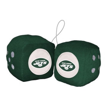 Wholesale-New York Jets Fuzzy Dice NFL 3" Cubes SKU: 31992