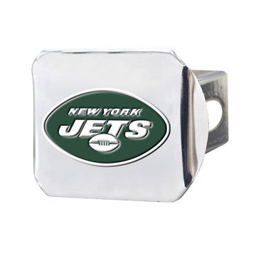 Wholesale-New York Jets Hitch Cover NFL Color Emblem on Chrome Hitch - 3.4" x 4" SKU: 22594