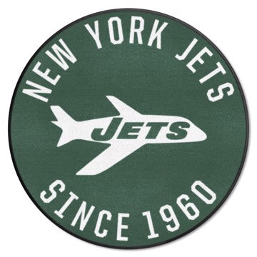 Wholesale-New York Jets Roundel Mat - Retro Collection NFL Accent Rug - Round - 27" diameter SKU: 32646