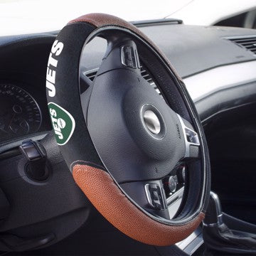 Wholesale-New York Jets Sports Grip Steering Wheel Cover NFL Universal Fit - 14.5" to 15.5" SKU: 62103