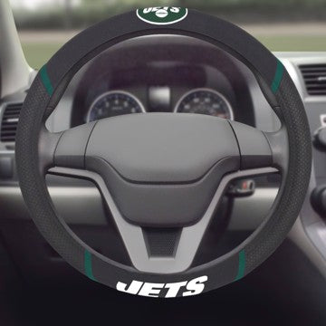 Wholesale-New York Jets Steering Wheel Cover NFL Universal Fit - 14.5" to 15.5" SKU: 21398