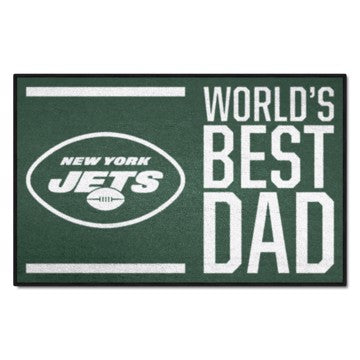 Wholesale-New York Jets World's Best Dad Starter Mat NFL Accent Rug - 19" x 30" SKU: 18178