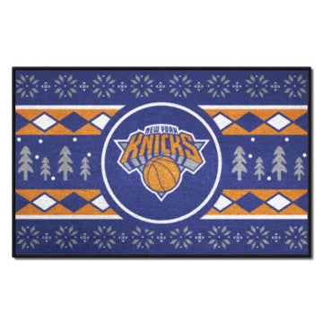 Wholesale-New York Knicks Holiday Sweater Starter Mat NBA Accent Rug - 19" x 30" SKU: 26834