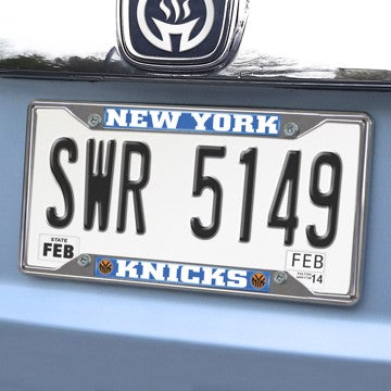 Wholesale-New York Knicks License Plate Frame NBA Exterior Auto Accessory - 6.25" x 12.25" SKU: 14868