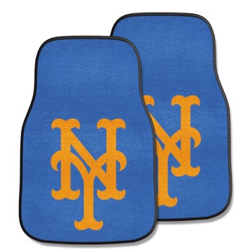 Wholesale-New York Mets 2-pc Carpet Car Mat Set MLB Auto Floor Mat - 2 piece Set - 17" x 27" SKU: 31459