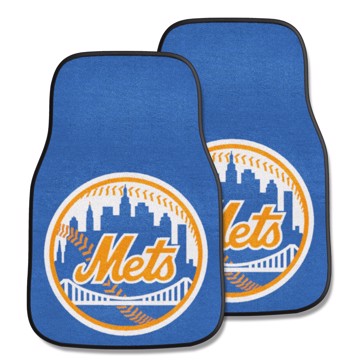 Wholesale-New York Mets 2-pc Carpet Car Mat Set MLB Auto Floor Mat - 2 piece Set - 17" x 27" SKU: 6444