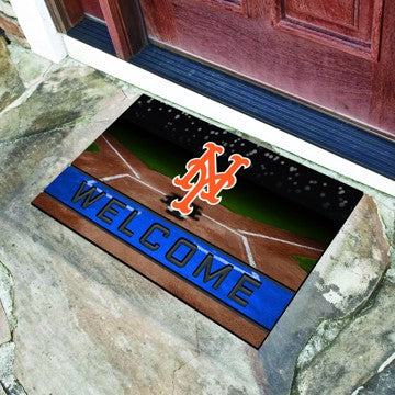 Wholesale-New York Mets Crumb Rubber Door Mat MLB Outdoor Door Mat - 18" x 30" SKU: 21926