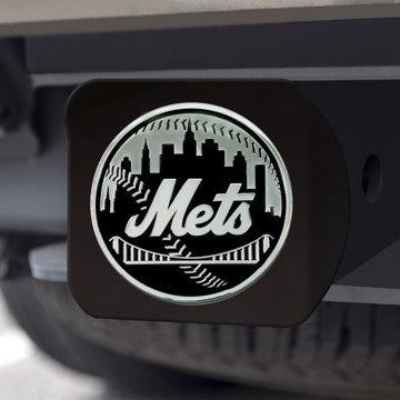 Wholesale-New York Mets Hitch Cover MLB Chrome Emblem on Black Hitch - 3.4" x 4" SKU: 26645