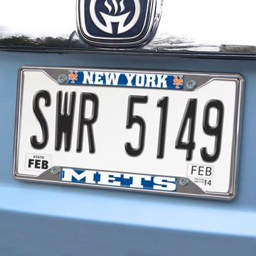 Wholesale-New York Mets License Plate Frame MLB Exterior Auto Accessory - 6.25" x 12.25" SKU: 26648