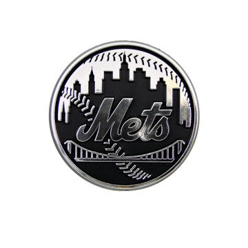 Wholesale-New York Mets Molded Chrome Emblem MLB Plastic Auto Accessory SKU: 60226