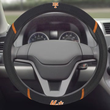 Wholesale-New York Mets Steering Wheel Cover MLB Universal Fit - 15" x 15" SKU: 26649
