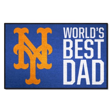 Wholesale-New York Mets World's Best Dad Starter Mat MLB Accent Rug - 19" x 30" SKU: 31131