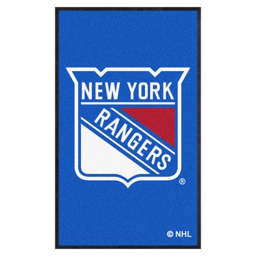 Wholesale-New York Rangers 3X5 High-Traffic Mat with Rubber Backing NHL Commercial Mat - Portrait Orientation - Indoor - 33.5" x 57" SKU: 12868