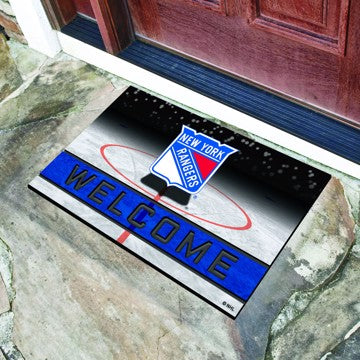 Wholesale-New York Rangers Crumb Rubber Door Mat NHL Outdoor Door Mat - 18" x 30" SKU: 21280