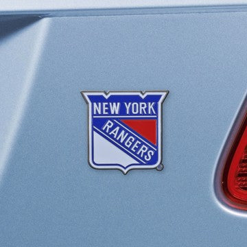 Wholesale-New York Rangers Emblem - Color NHL Exterior Auto Accessory - Color Emblem - 2" x 3.2" SKU: 22235