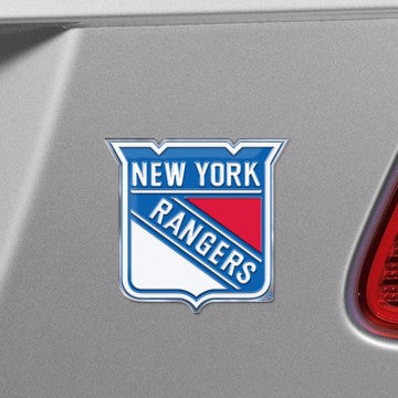 Wholesale-New York Rangers Embossed Color Emblem NHL Exterior Auto Accessory - Aluminum Color SKU: 60495