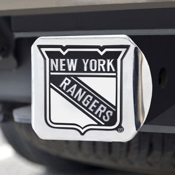 Wholesale-New York Rangers Hitch Cover NHL Chrome Emblem on Chrome Hitch - 3.4" x 4" SKU: 17168