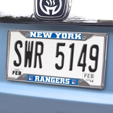 Wholesale-New York Rangers License Plate Frame NHL Exterior Auto Accessory - 6.25" x 12.25" SKU: 17170