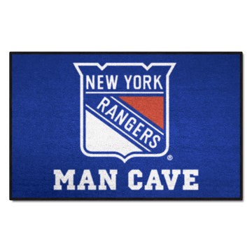 Wholesale-New York Rangers Man Cave Starter NHL Accent Rug - 19" x 30" SKU: 14462