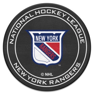 Wholesale-New York Rangers Puck Mat - Retro Collection NHL Accent Rug - Round - 27" diameter SKU: 35554